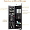 2-in-1 Black Wall or Door Mounted Jewelry Organizer Full Length Mirror
