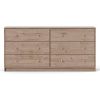 Farmhouse Contemporary 6 Drawer Double Dresser in Oak