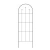 Outdoor 80-inch Tall Garden Trellis in Black Powder Coated Steel Finish