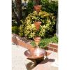 Hammered Copper Anchoring Basin for Rain Chain - 18-inch Diamter