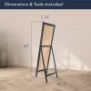 Contemporary Free-standing Floor Mirror in Espresso Wood Finish