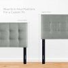 King size Grey Fabric Modern Button-Tufted Upholstered Headboard