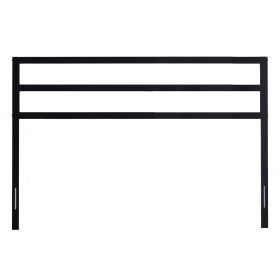 King size Modern Slatted Headboard in Matte Black Metal Finish