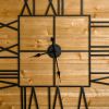 Large 36-inch Square Roman Numerals Wall Clock Wood Farmhouse Silent Non-Ticking