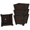 Set of 4 - Small Nursery Style Wooden Garden Planters