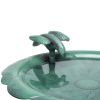 Outdoor Polypropylene Weather Resistant Bird Bath in Dark Green Finish