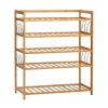 Bamboo 5-Shelf Multifunctional Shoe Rack - Holds up to 20 Pair of Shoes