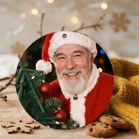 Custom Metal Tin Sign Photo Upload Valentines Thanksgiving Pet Loves Christmas Gift - 7.8X7.8inch 20X20cm (Option: Circular)