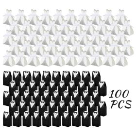 100 Wedding Favor Candy Boxes, Dress And Tuxedo Candy Chocolate Gift Boxes, Paper Candy Boxes With Ribbons, Bridal Party Table Decorations, Suita (Option: 100Pcs)