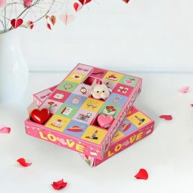 10 Valentine's Day Calendar Boxes With 24-day Countdown, Pink Gift Boxes DIY, 24-slot Empty Countdown Boxes, Suitable For Weddings And Valentine' (Option: 10PCS)