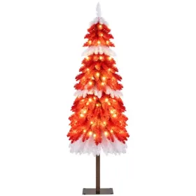 5ft Strawberry Shortcake Christmas Tree - 301 Branch Tips, 100 Warm White LEDs, Red+White+Browm PVC/Metal (Option: defaulttitle)