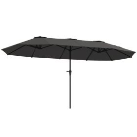 13 Ft. Extra Large Patio Umbrella With Easy Crank Handle, Vents For Outdoor, Patio, Dark Gray (Option: Dark gray)